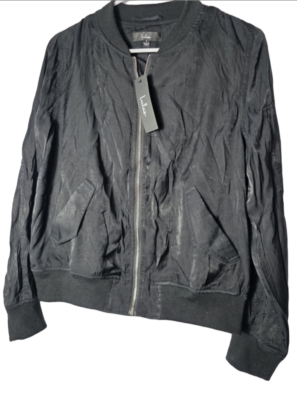 NWT Women's Lulu's Size Small Black Jacket Long Sleeve With Shimmer